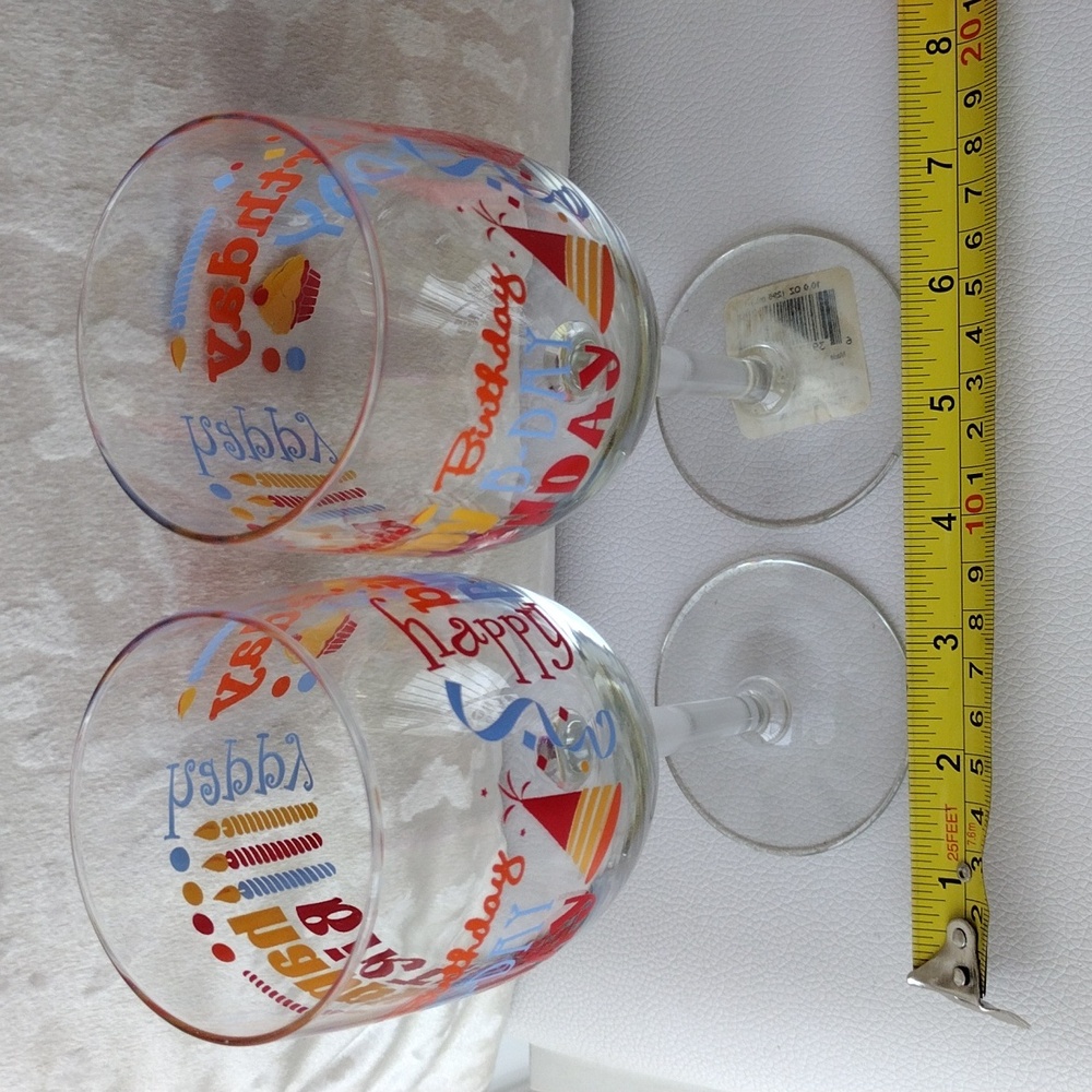 Birthday Wine Glasses with Colorful Design - Picture 8 of 10
